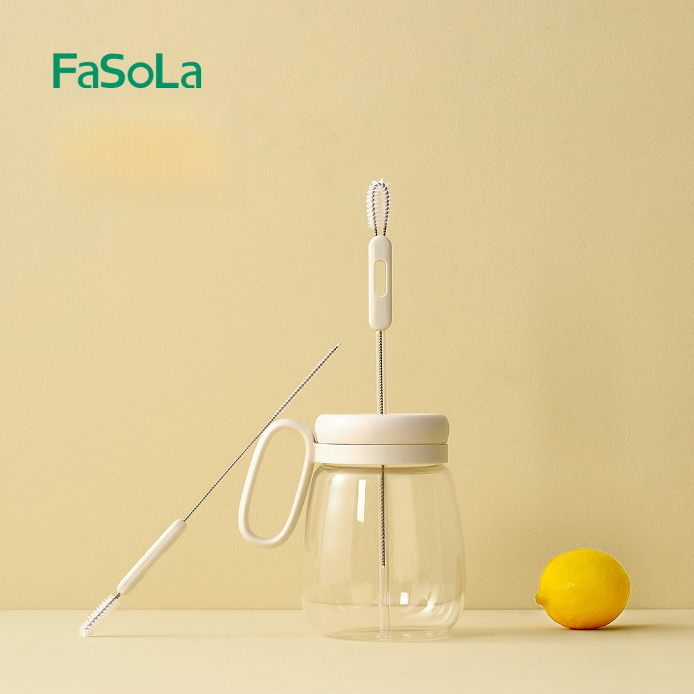FaSoLa多用途ストローブラシ｜ステンレスナイロンブラシ・シリコンガラス・水筒カップ・蓋・隙間・テストチューブブラシ・家事・掃除・収納用品|undefined