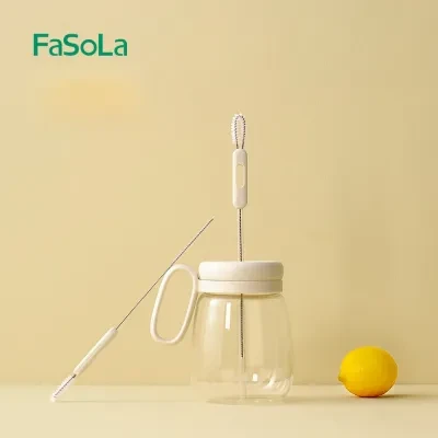 FFASOLAA FaSoLa多用途ストローブラシ｜ステンレスナイロンブラシ・シリコンガラス・水筒カップ・蓋・隙間・テストチューブブラシ・家事・掃除・収納用品