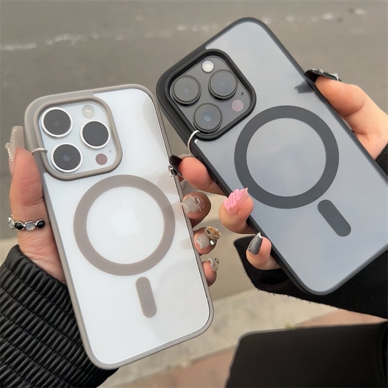 スマホケース｜シリコン製・マグネット式・シンプル・iPhone・透明アクリル素材・耐衝撃|undefined