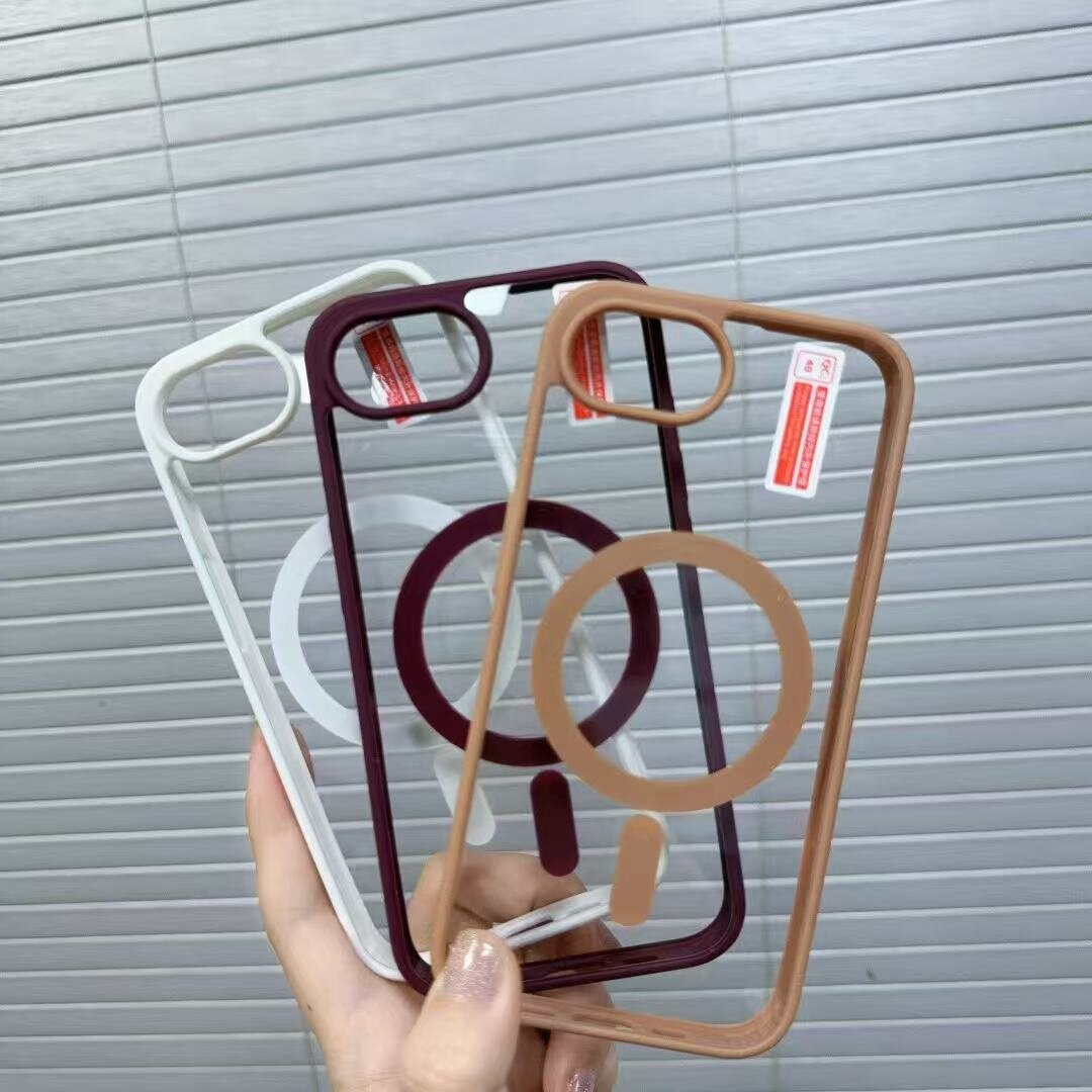 スマホケース｜シリコン製・マグネット式・シンプル・iPhone・透明アクリル素材・耐衝撃|undefined