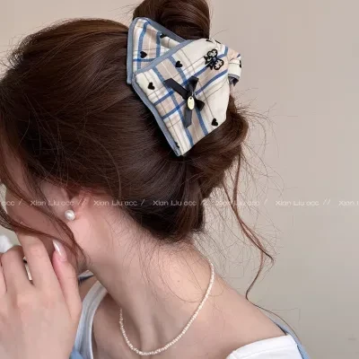 YOOYOOTOWN ヘアクリップ｜新作・レディース・高級感・格子柄・ヘアアクセサリー・後頭部用
