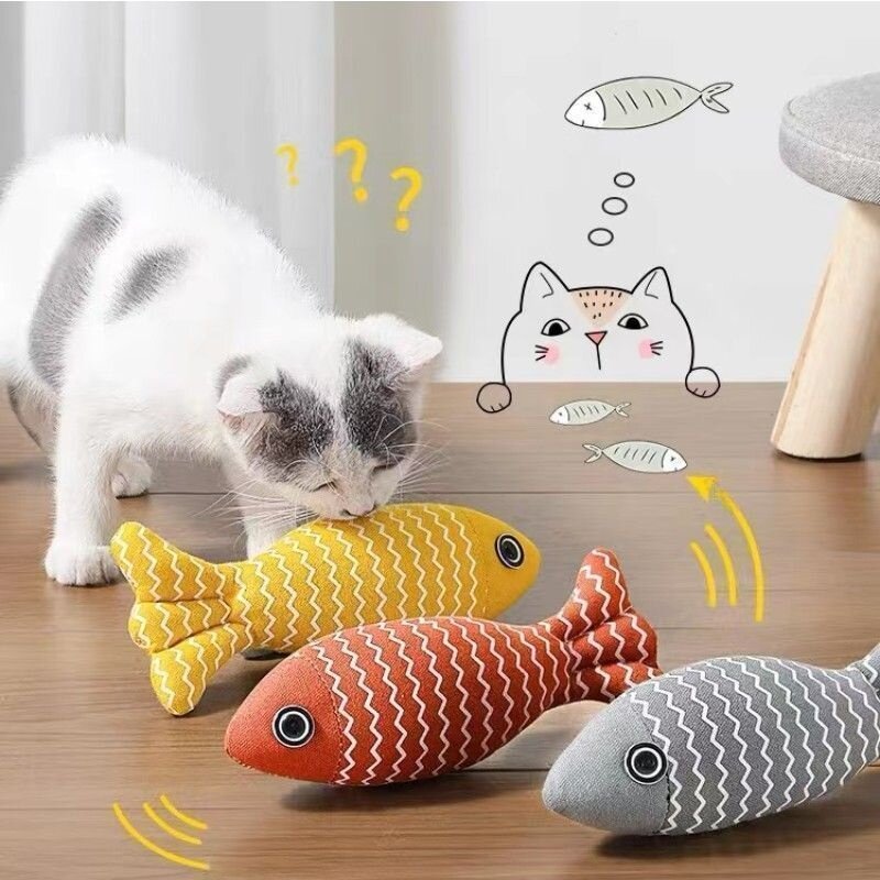 猫のおもちゃ｜2点セット・退屈を解消・魚型おもちゃ・耐久性・キャットニップ|undefined