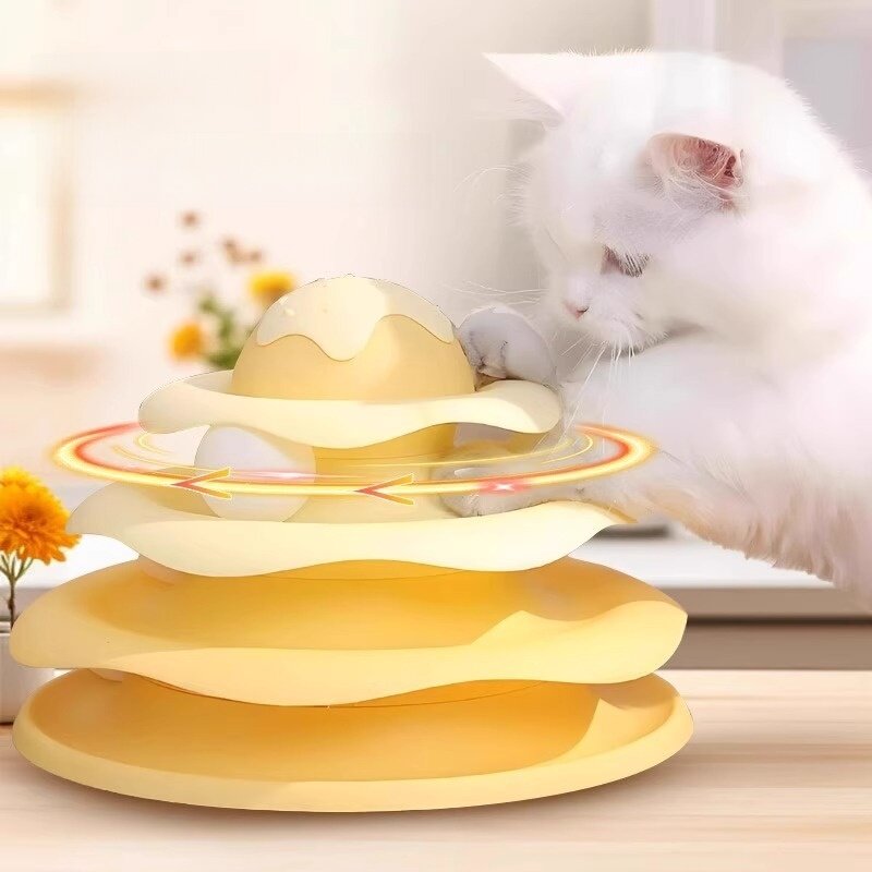 猫用おもちゃ｜ペット・知能開発・セルフエンターテイメントボール・三層トラックディスク・子猫|undefined