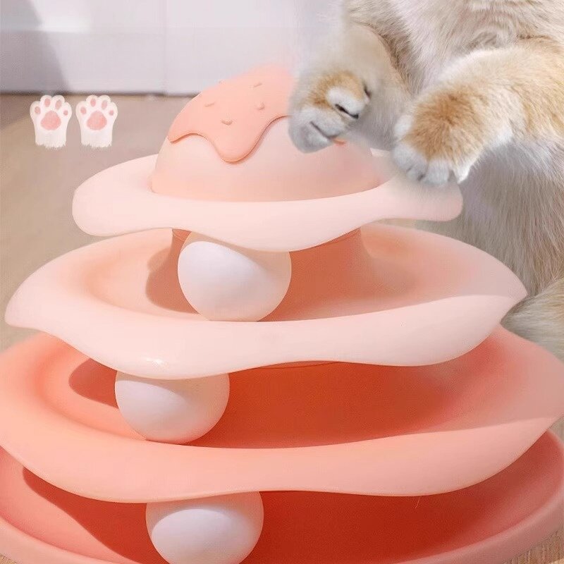 猫用おもちゃ｜ペット・知能開発・セルフエンターテイメントボール・三層トラックディスク・子猫|undefined