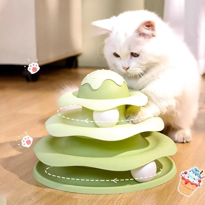 猫用おもちゃ｜ペット・知能開発・セルフエンターテイメントボール・三層トラックディスク・子猫|undefined