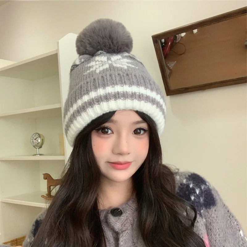 帽子｜冬用・屋外用・暖かいウール・韓国風・おしゃれなニット・レディース・裏起毛・耳当て付き帽子|undefined