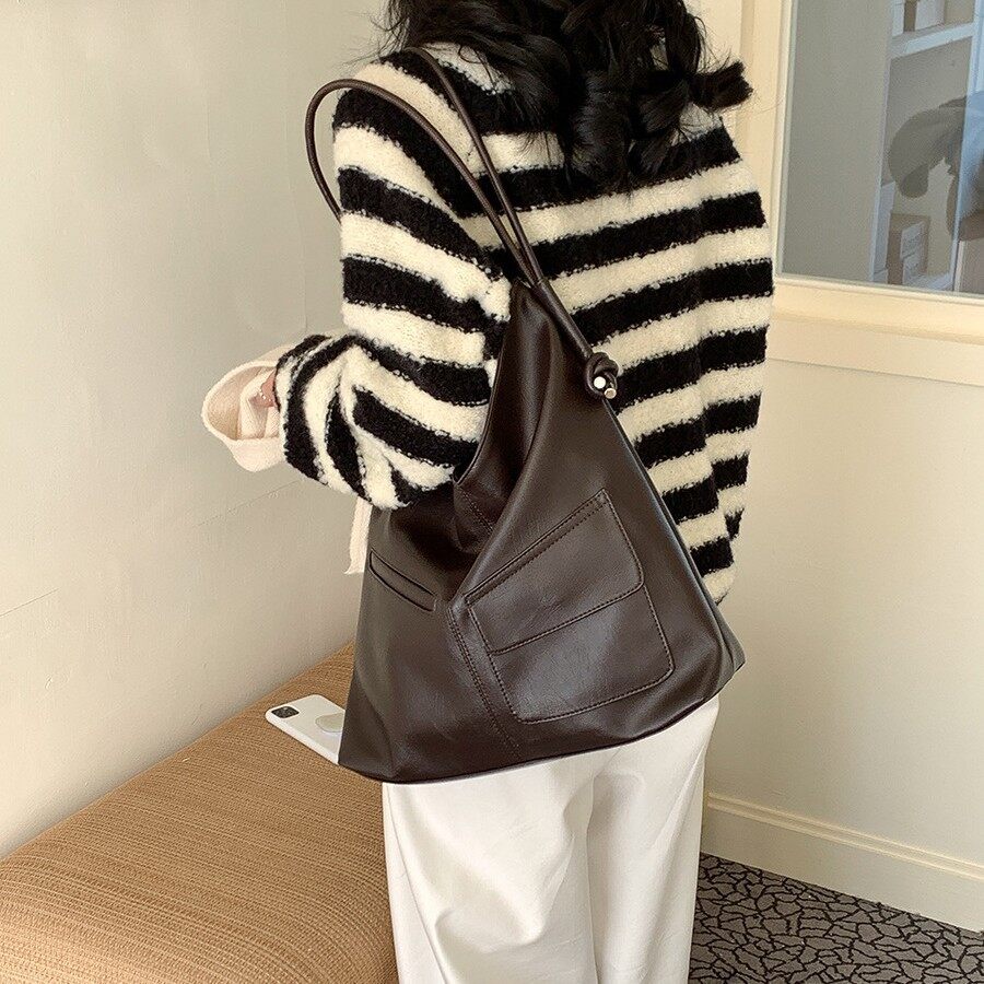 トートバッグ・大容量・PUレザー・ソフトレザー・肩掛け・手提げ・通勤・おしゃれ・上品・大人可愛い|undefined