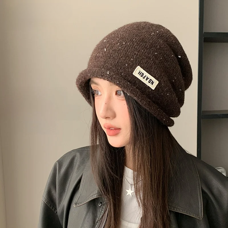 ニット帽｜ロールアップ・ケーブル編み・防寒・耳あて付き・小顔効果・着回し抜群・おしゃれ|undefined