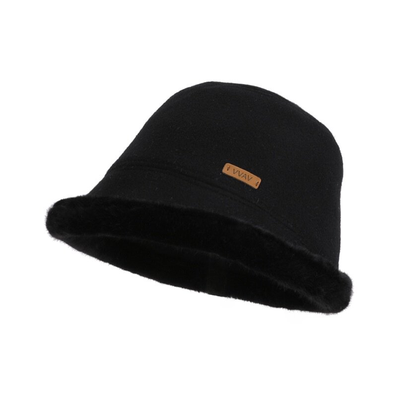 フェルトのボウラーハット｜秋冬・裏起毛・保温・帽子・バケットハット・大きめサイズ・小顔効果・おしゃれ・トレンド感|undefined