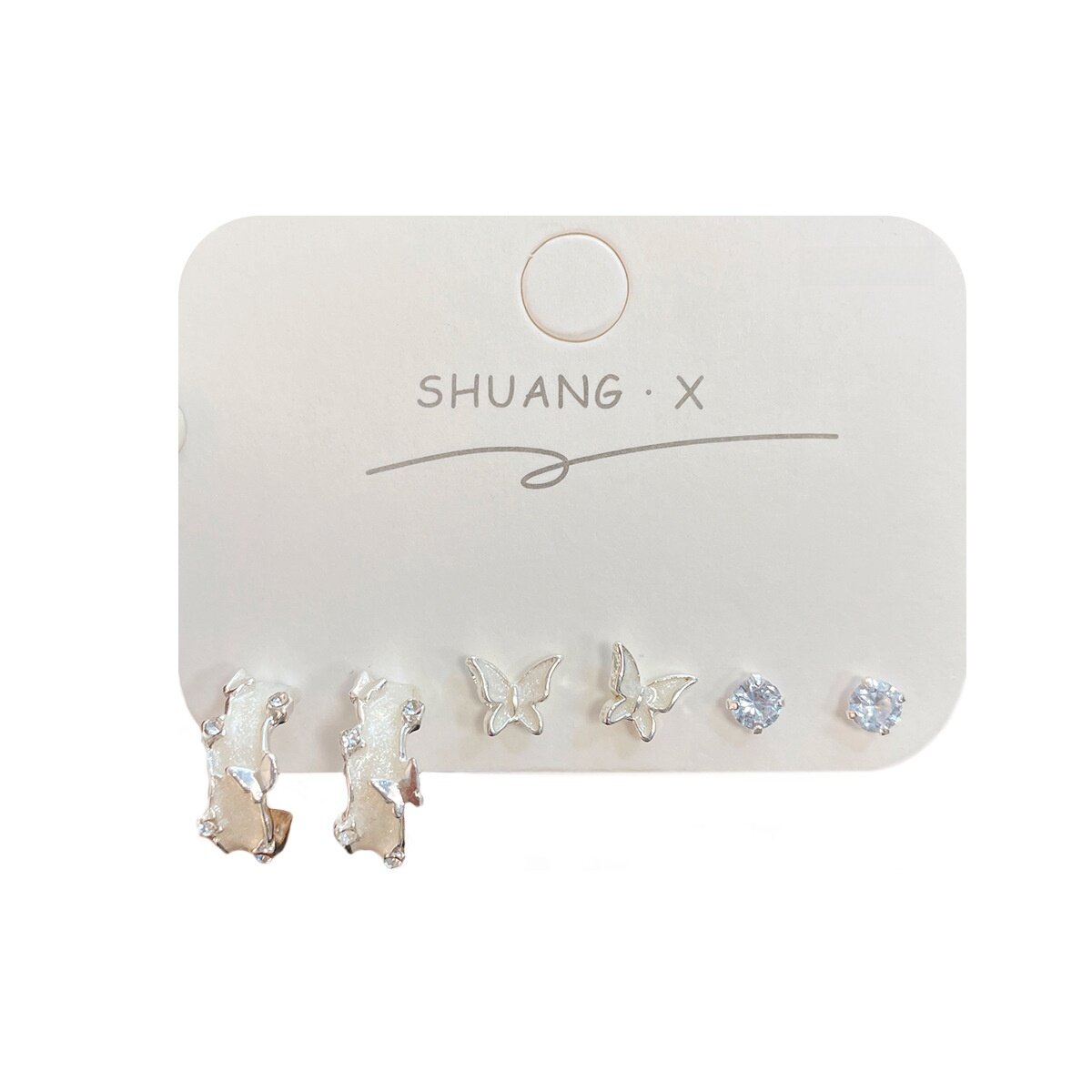 Cカーブピアス｜バタフライモチーフ・ドロップオイル・レディース・おしゃれ・甘め・万能|undefined