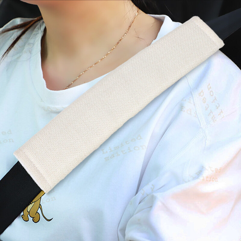 車用安全ベルトカバー｜リネンコットン・シートベルトパッド・肩当て・保護・ずれ防止・快適|undefined