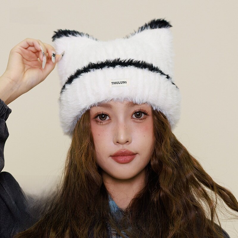 ニット帽｜猫耳・フェイクファー・秋冬・防寒・小顔効果・普段使い・可愛い・ガーリー|undefined