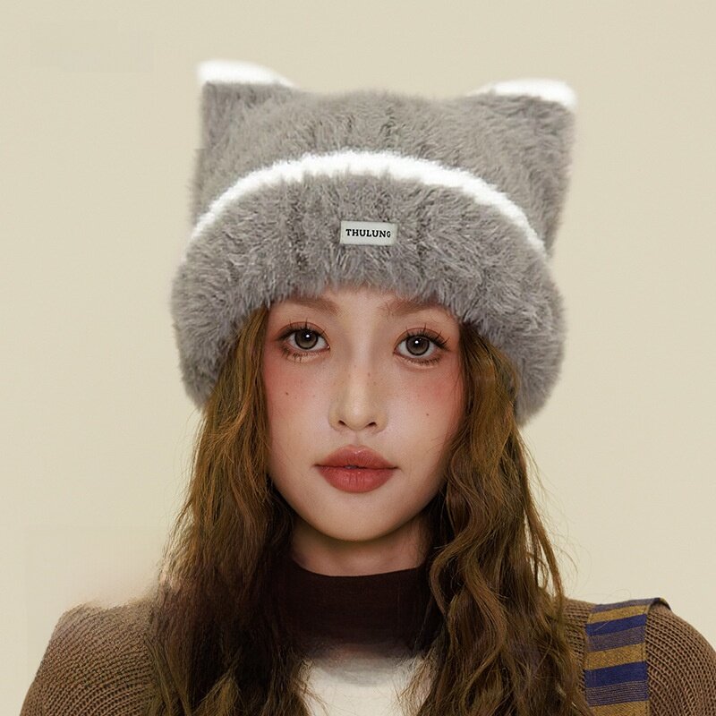 ニット帽｜猫耳・フェイクファー・秋冬・防寒・小顔効果・普段使い・可愛い・ガーリー|undefined