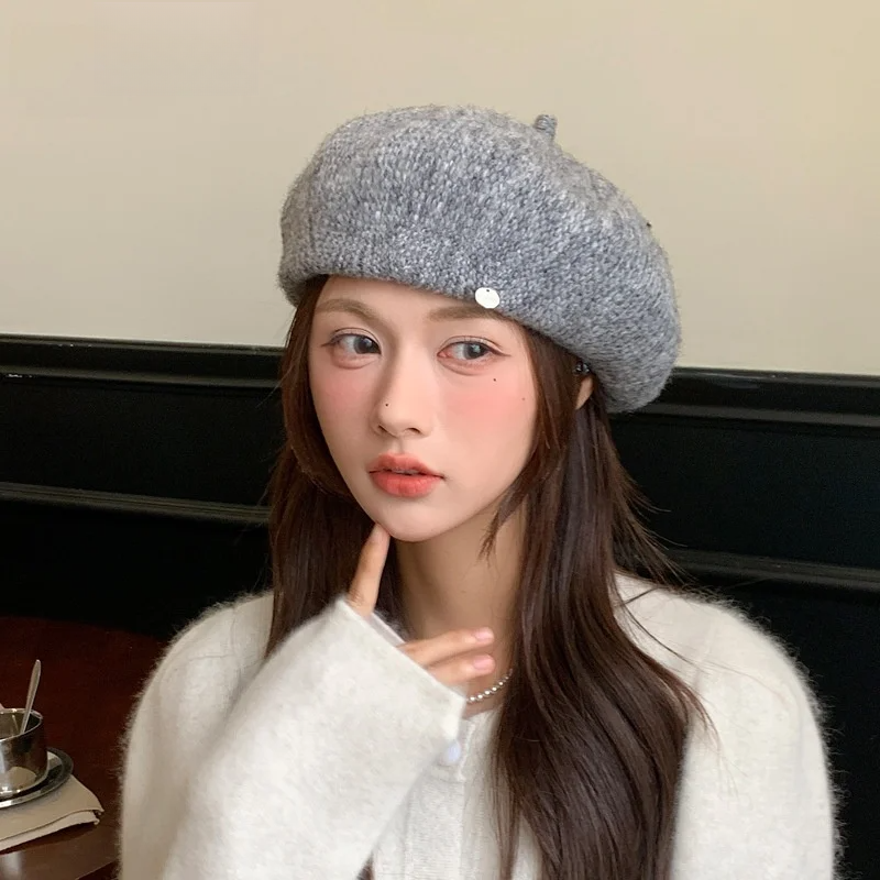 秋冬ニットベレー帽｜カジュアル・芸術的・小顔効果・おしゃれ・ベレー帽・レディース|undefined