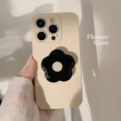 FunCASE iPhoneケース｜クリームフラワー・スタンド付き・デジタル機器・スマホ保護ケース