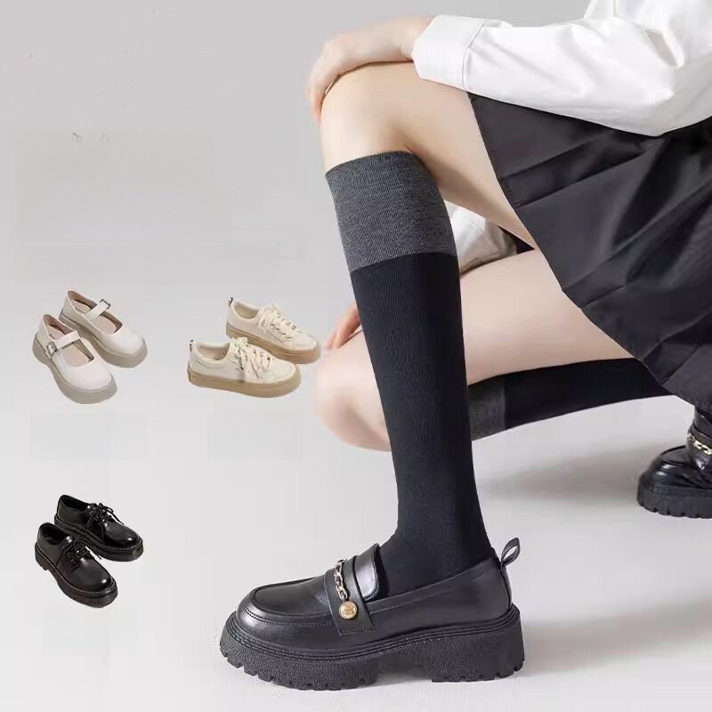 ハイソックス｜秋冬・長靴下・吸汗速乾・通気性・スクール風・リブソックス・おしゃれ・ガーリー|undefined