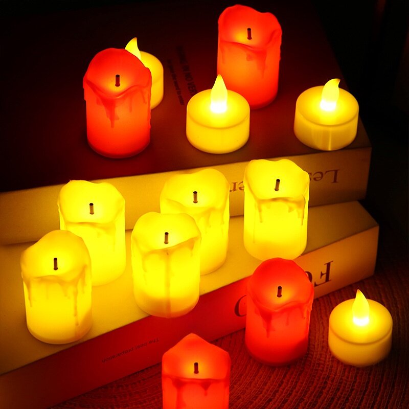 LED電子キャンドル｜ブラックコア・リアルな光・ホリデー・誕生日・結婚式・雰囲気作り・飾り道具|undefined