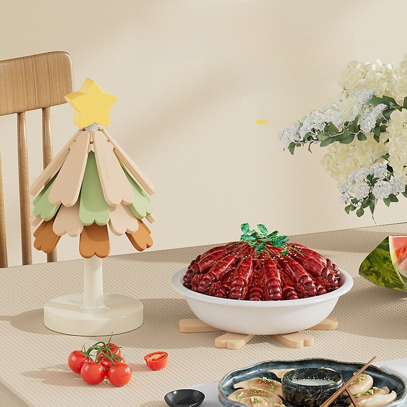 断熱マット｜シリコン製鍋敷き・クリスマスツリー型・断熱・耐熱・食卓用・滑り止め・おしゃれ・オリジナル|undefined