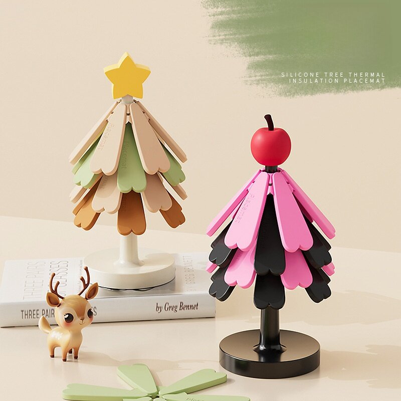 断熱マット｜シリコン製鍋敷き・クリスマスツリー型・断熱・耐熱・食卓用・滑り止め・おしゃれ・オリジナル|undefined