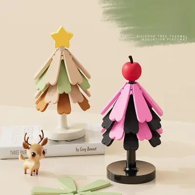 Explore 断熱マット｜シリコン製鍋敷き・クリスマスツリー型・断熱・耐熱・食卓用・滑り止め・おしゃれ・オリジナル
