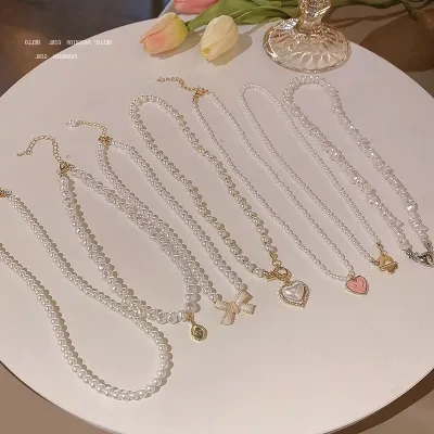 YOOYOOTOWN ネックレス｜淡水パール・ハートモチーフ・チェーン・合金・エレガント・上品・大人可愛い