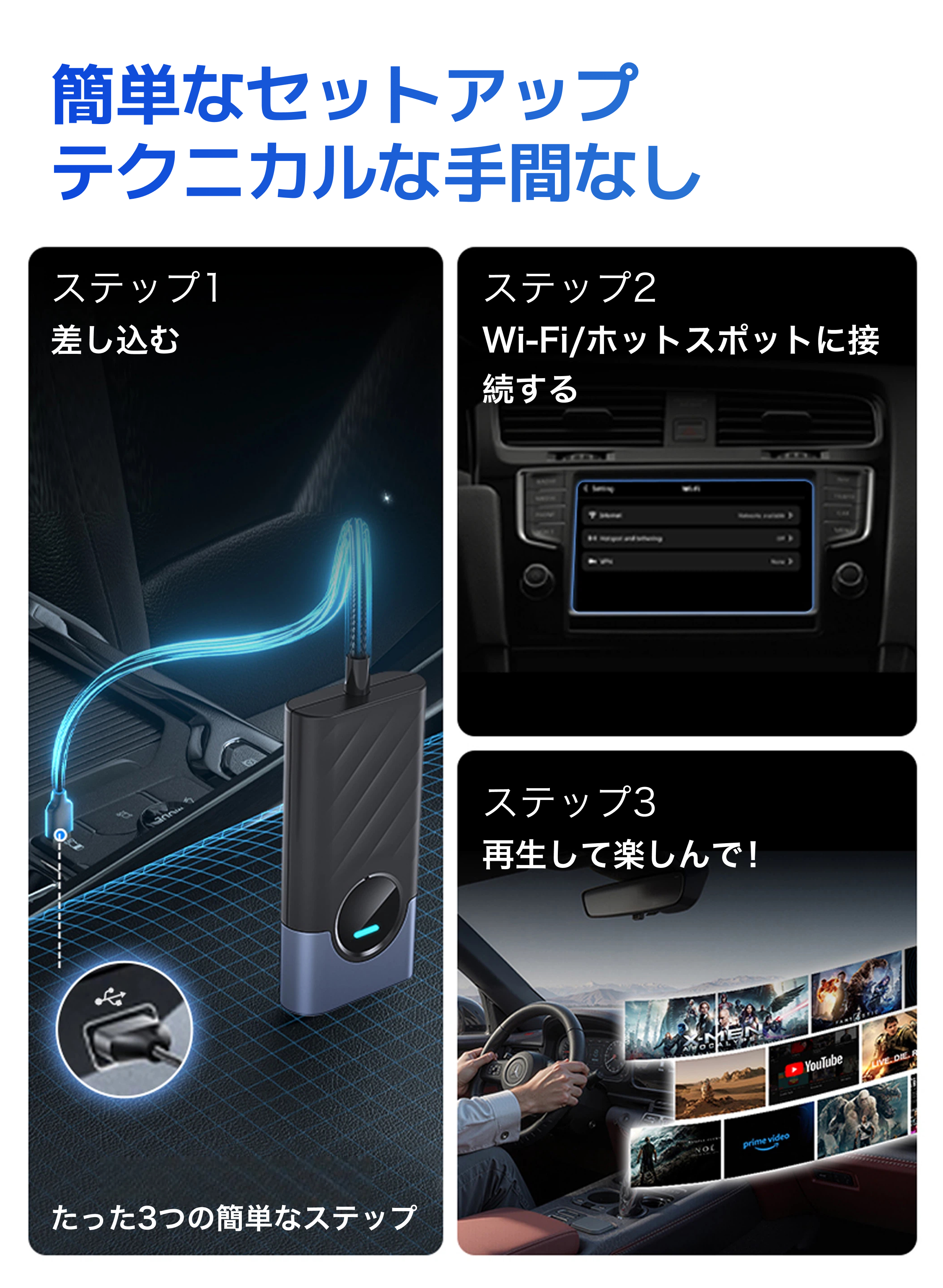 AIBOX GO 動画再生デバイス AIBOX GO 車載モニターアクセサリ CA515M｜2026 新型・人気アプリ