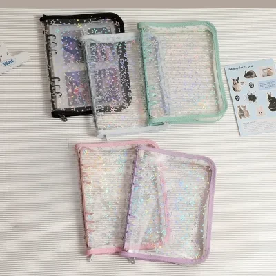 レーザースター柄のトレカケース｜可愛い・韓国風・ミニアルバム・持ち運び便利・フォトブック