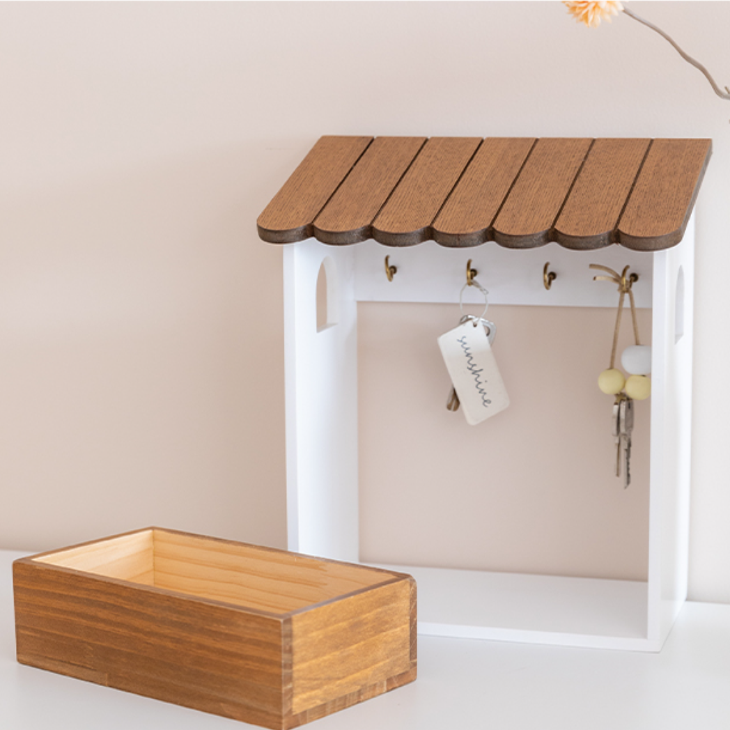 【ウッド】木製玄関小物収納ラック｜シンプルでインテリアに合わせやすい|undefined