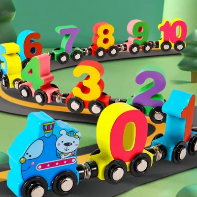 磁性で連結できる数字学習用の多機能小火車おもちゃ · 子供の教育に最適