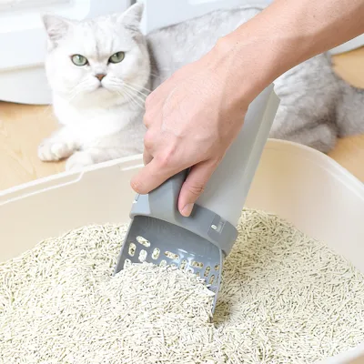 猫トイレスコップ+ゴミ箱 一体式｜2in1設計 砂取り簡単
