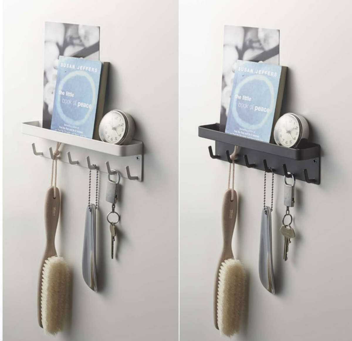『スマート収納』マグネットキーフック&トレイ | スチール壁面に磁石で簡単取り付けのキーフック&トレイ。トレイ付きで荷受時の印鑑やサインがスムーズに。壁に付ければ、ディスプレイ感覚で小物を魅せて収納。|undefined