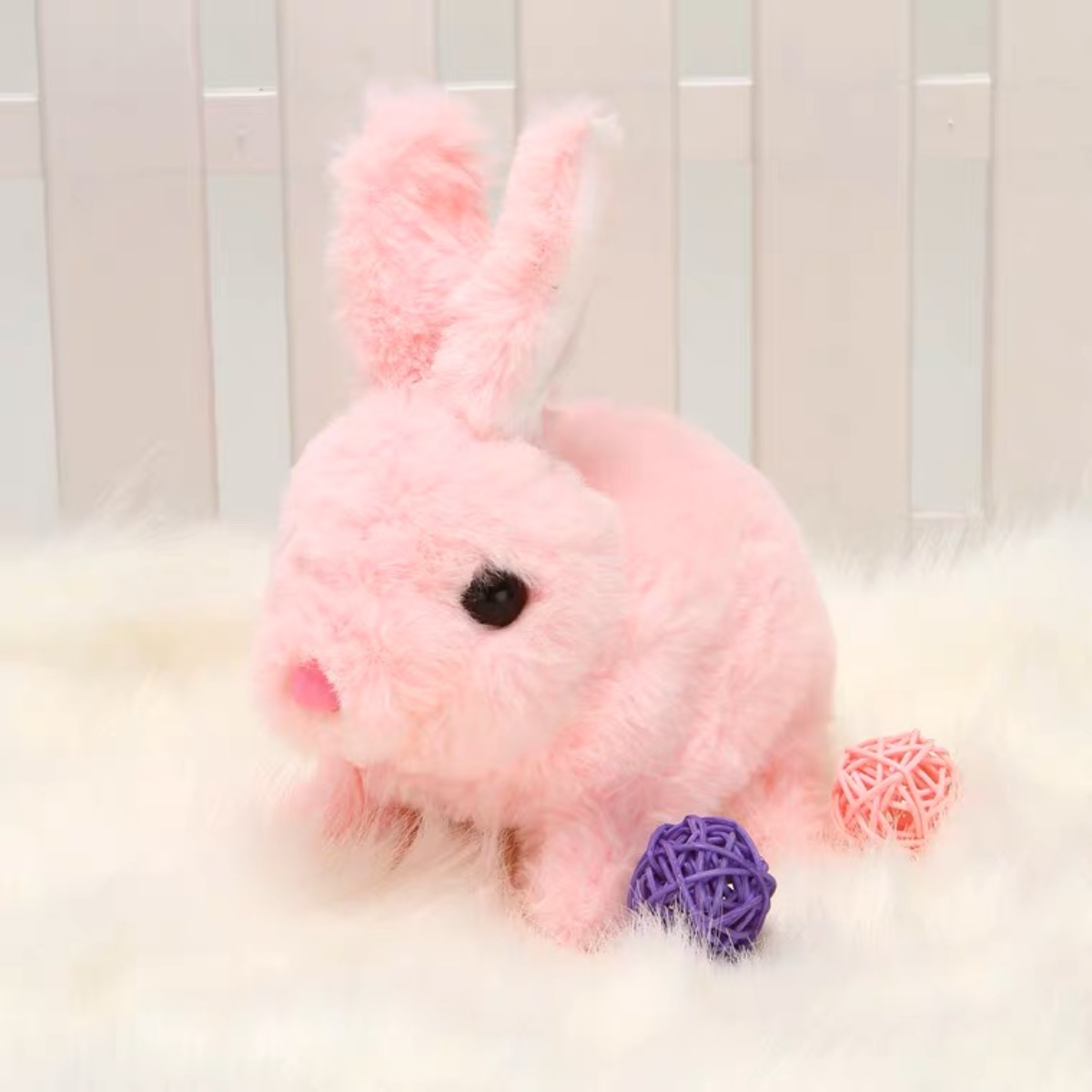 『おすすめぬいぐるみ』ウサギ電動おもちゃ｜ぴょんぴょん跳ねるウサギ、可愛いすぎ！ホワイト・ピンク2色あり、最高の子供お誕生日プレゼント！|undefined