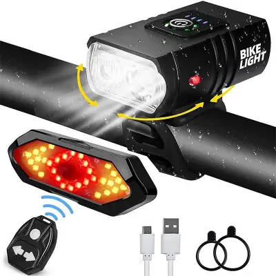 自転車用新型LEDライト｜USB充電式・アウトドアサイクリングライト・赤色表示灯・自転車前照灯