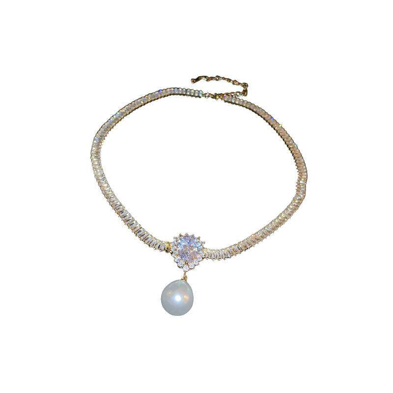 ネックレス ｜レディース・チョーカー・人造真珠・新作・個性的・ジルコン・choker・気品・アクセサリー
|undefined