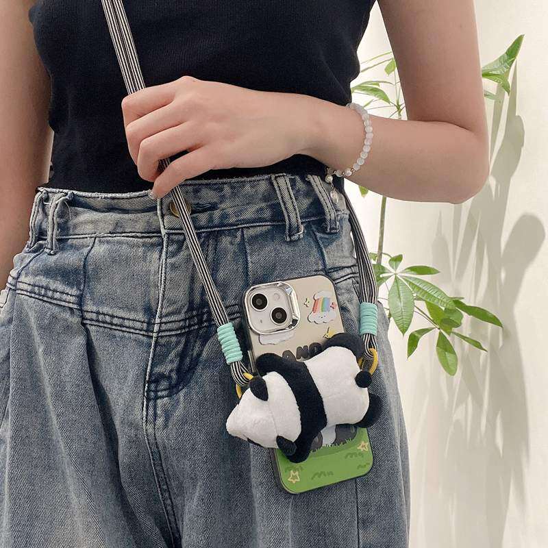 iPhoneスマホケース｜ストラップ＆クリップ付き・肩掛けスマホケース・可愛いパンダ・ショルダースタイル|undefined