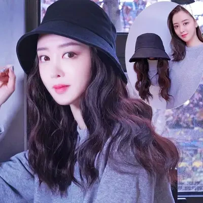 帽子付きウィッグ ｜女性用・ショートカール・取り外し可能・フルヘッドカバー