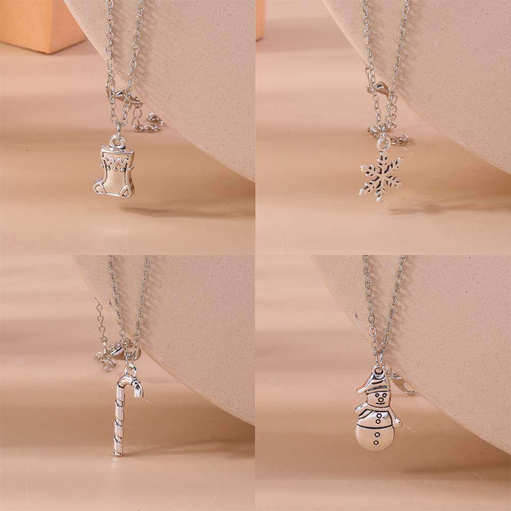 『クリスマス特集』 ネックレス ｜アクセサリー・合金・クリスマス・可愛い・ブーツ・雪の結晶・雪だるま・鎖骨飾り|undefined