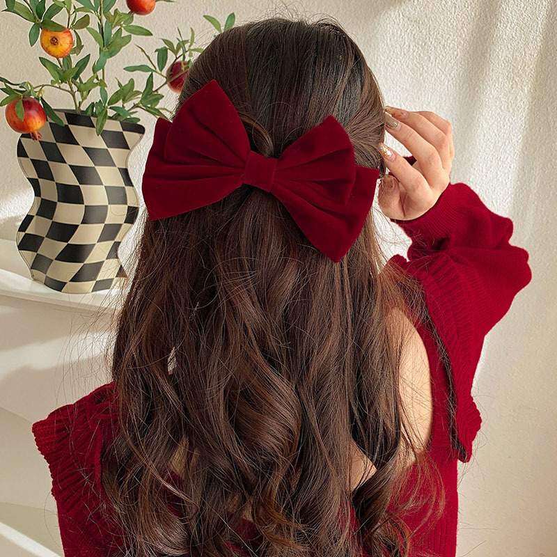 【クリスマス人気アクセ】ヘアクリップ｜ ヘアクセサリー・赤いリボン・新作・人気・後頭部・ヘアアクセサリー|undefined