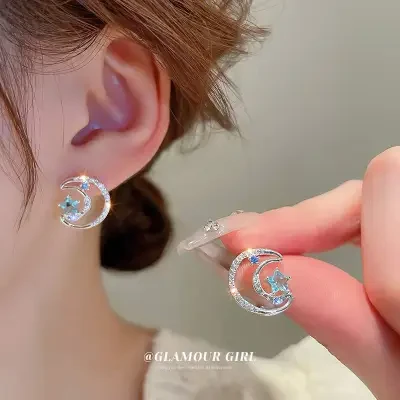 ピアス｜ジルコン・月・星・デザイン・イヤリング・かわいい・小さめ・精巧・エレガント・おしゃれ
