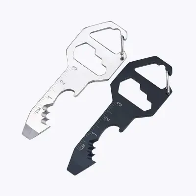 鍵型ミニEDCツール 6 in 1｜マルチ機能・キーホルダー・オープナー・内六角・定規・ドライバー・ペンダント・携帯用