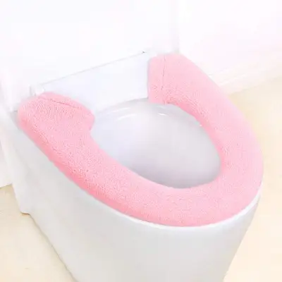 ピュアカラー トイレカバー｜ ボタン式・便座専用シート・伸縮性・抗菌防臭・洗浄暖房型O型U型便座・厚手・ふわふわ