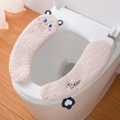 トイレカバー｜かわいいくま・四季通用・ふかふかで厚さもあり、抜け毛も無い