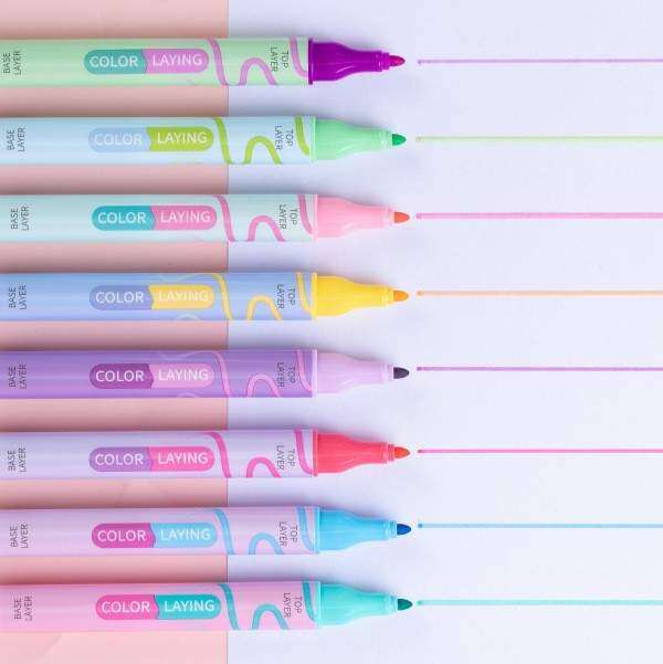 蛍光ペン｜8色・明るい・速乾・マークペン・お絵かき・手帳