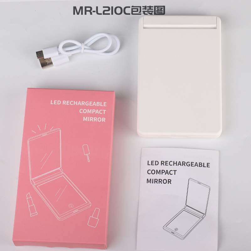 化粧鏡・バージョンアップ・充電・TYPE-Cインターフェース・ハンドヘルド・LED・折りたたみ鏡・リチウム電池|undefined