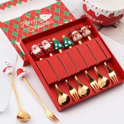 クリスマススプーンフォークセット｜ステンレス・クリスマスキャラクター・おしゃれ・かわいい