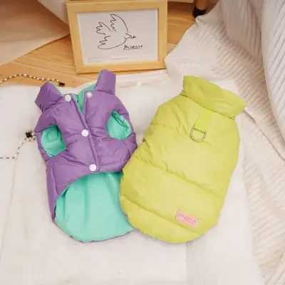 ボタン留めタイプジャケットのペット服｜厚みのある生地であたたかい・秋冬・小型/中型犬用・テディベア