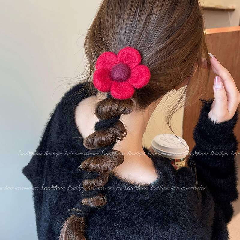 ヘアアクセサリー｜かわいい・編み・秋冬・花柄・電話線ヘアバンド・毛糸ヘアゴム・新作|undefined
