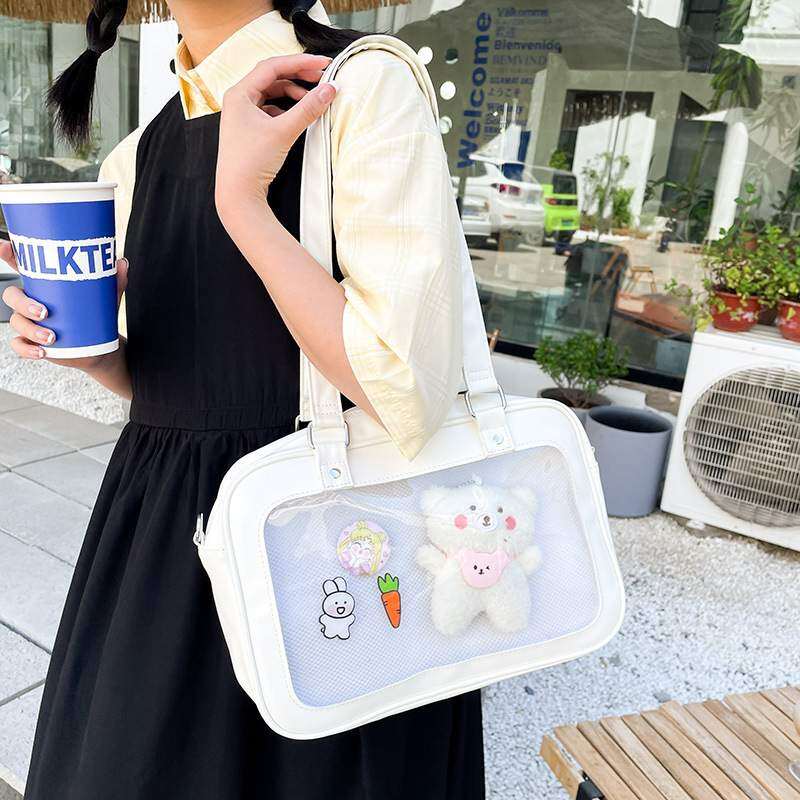 痛バッグ｜ショルダーバッグ・可愛い・レディース・制服・学生・肩掛け・手提げ・おしゃれ・缶バッジ・ぬいぐるみ|undefined