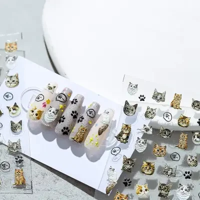 TENSOR NAIL ステッカー・ネイル・ネイルアート・和風・バックグルー・花・TS-1391・TENSOR・薄くて丈夫な・アクセサリー・猫