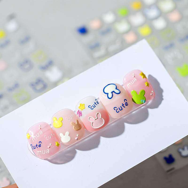 ステッカー・ネイル・ネイルアート・風・新技術・かわいいウサギ・TS-1268・TENSOR・薄くて丈夫な・シール|undefined